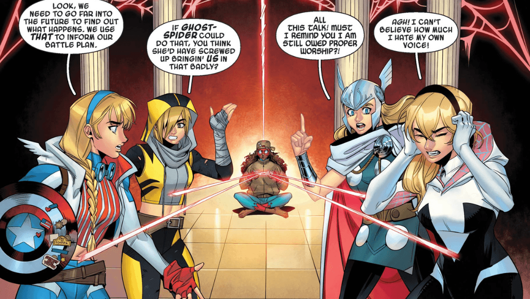 Different Gwens across the timelines with Spider-Zero