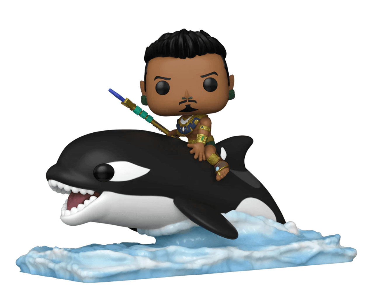 Namor Deluxe Funko Pop / shop it <a href=https://www.funko.com/shop/details/marvel-black-panther-wakanda-forever-namor-with-orca-pop-rides-deluxe>here</a>