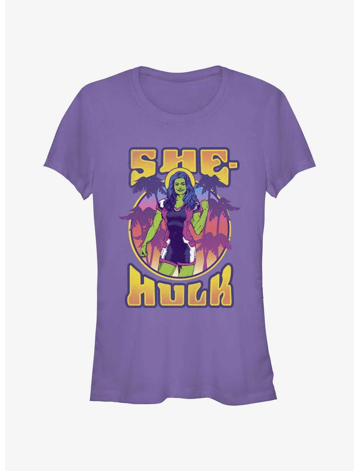 She-Hulk paradise t-shirt / shop it <a href=    https://www.hottopic.com/product/marvel-she-hulk-attorney-at-law-justice-scale-necklace/19568490.html>here</a>