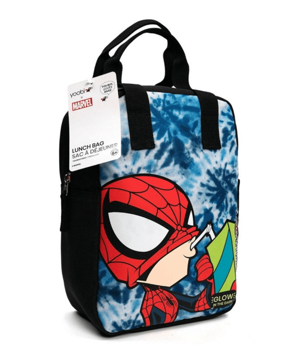 Spider-Man Yoobi Lunchbox  / shop it <a href=https://www.target.com/p/spider-man-lunch-bag-blue-yoobi-8482/-/A-84240625>here</a>