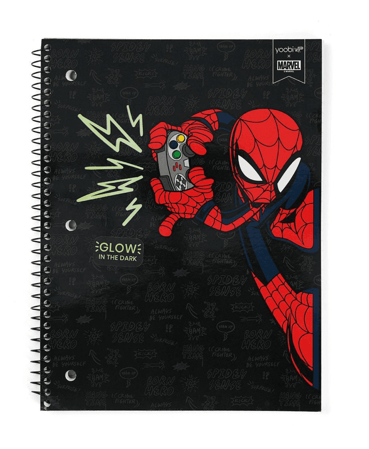 Shop it <a href=https://www.target.com/p/marvel-spider-man-wide-ruled-1-subject-spiral-notebook-gamer-black-yoobi-8482/-/A-84094306#lnk=sametab>here</a>