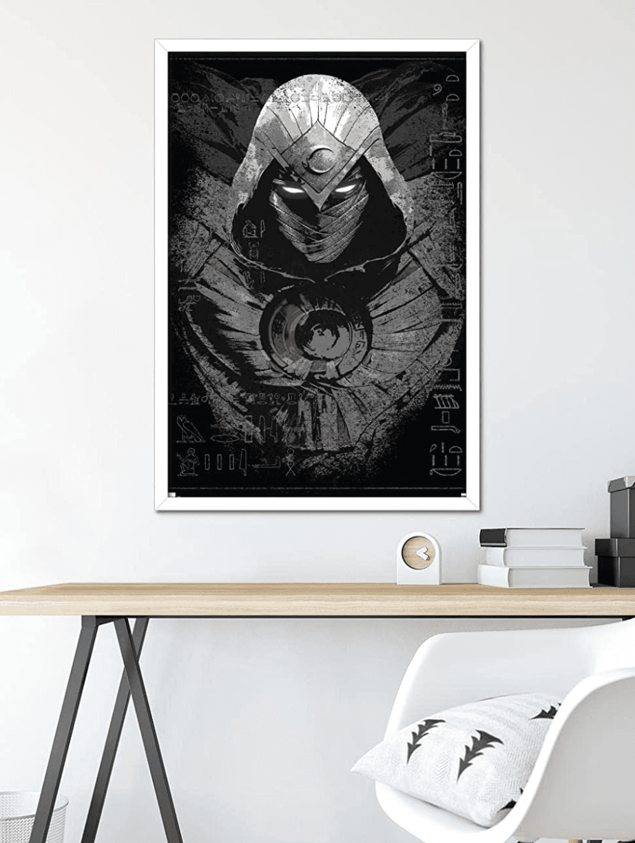 Moon Knight Poster / shop it <a href=https://www.amazon.com/Marvel-Moon-Knight-Close-Up-Pushpins/dp/B09V3J4MGD>here</a>