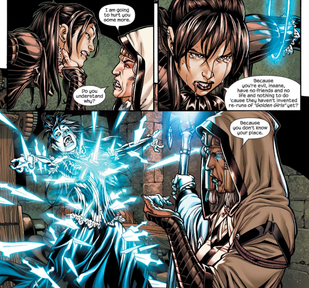 Nico is tortured by the Witchbreaker.