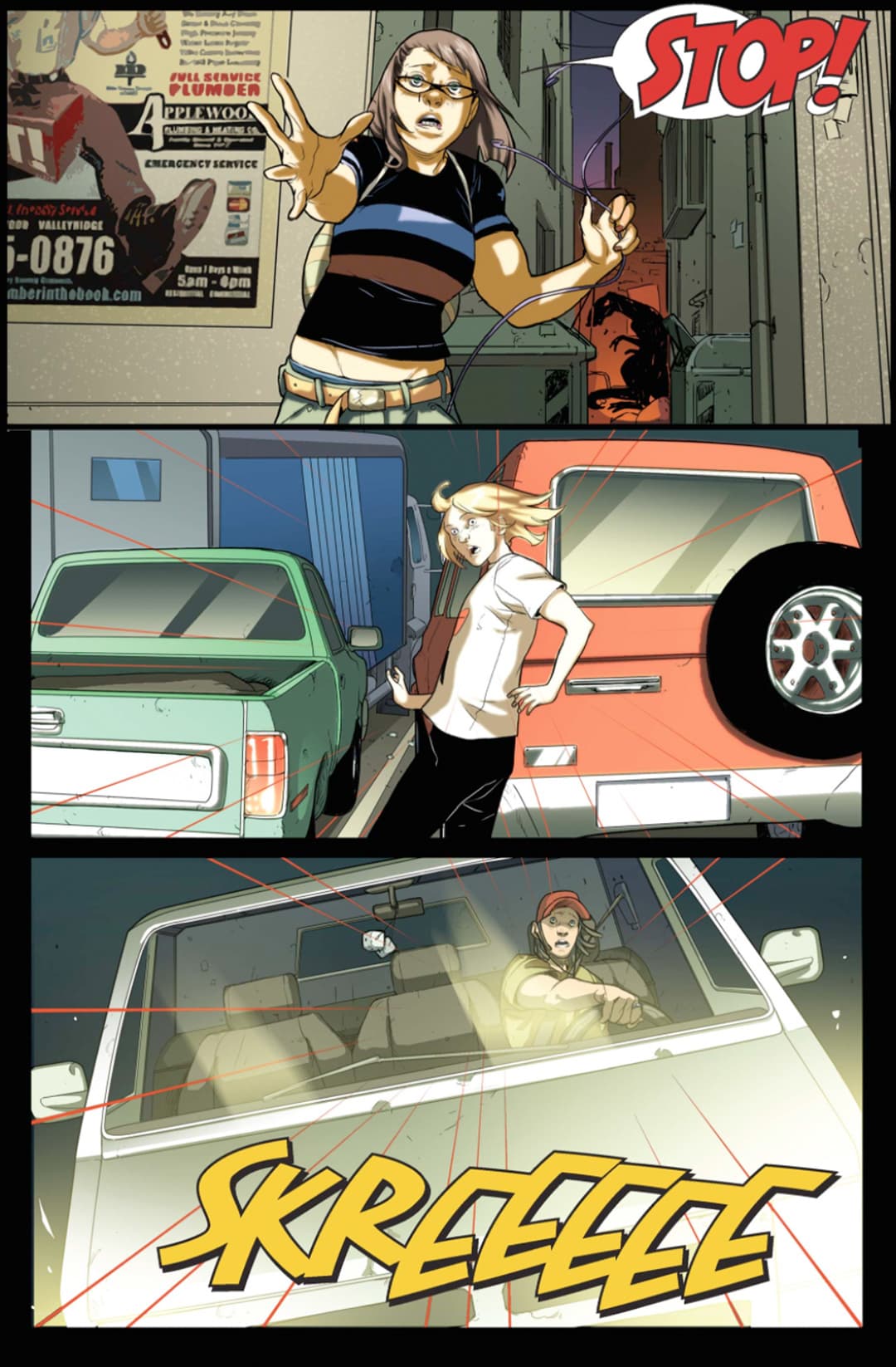 Chase gets hit by a car after chasing a woman who looked like Gert.