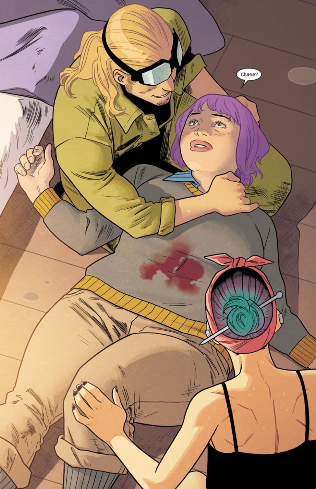 Chase and Nico work to save Gert.