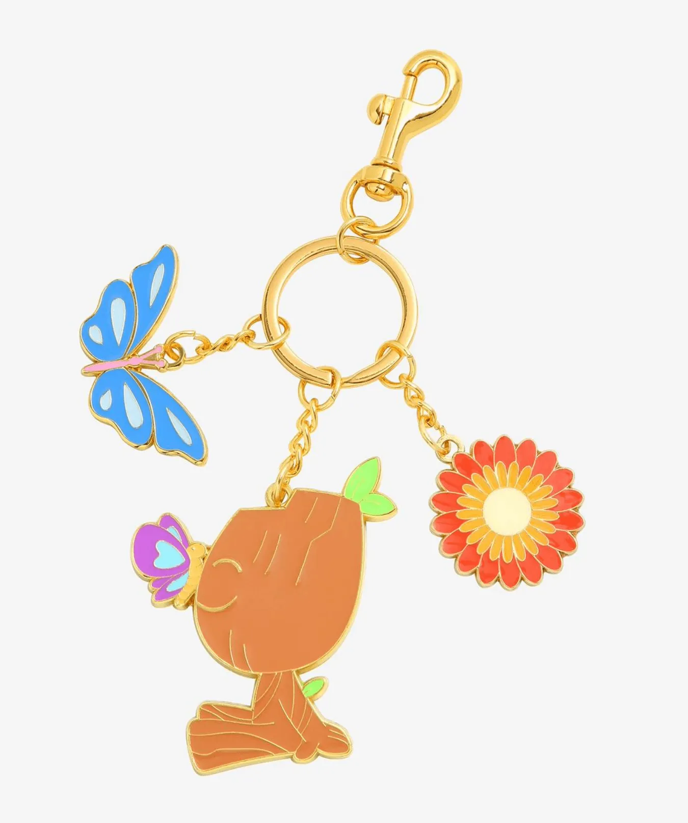 Springtime Groot keychain / shop it <a href=https://www.boxlunch.com/product/loungefly-marvel-guardians-of-the-galaxy-springtime-groot-multi-charm-keychain---boxlunch-exclusive/17125155.html>here</a>