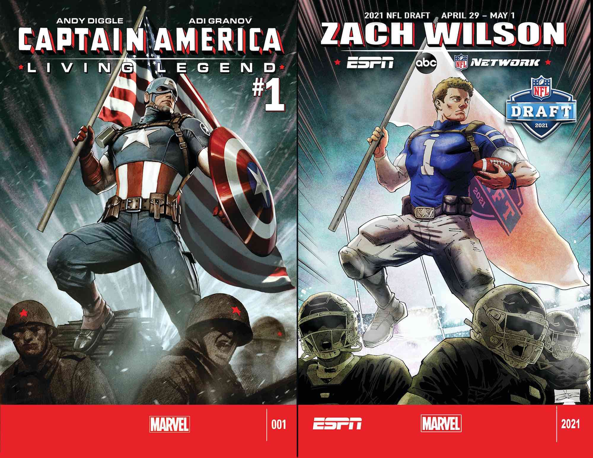 ESPN and Marvel Reimagine Comic Book Covers for the NFL Draft