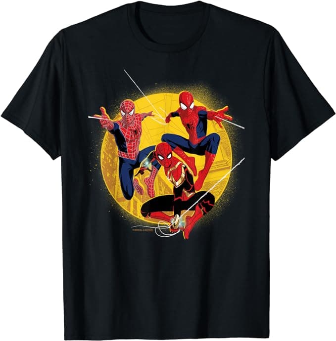 Marvel Spider-Man: No Way Home Spider-Men In Action T-Shirt