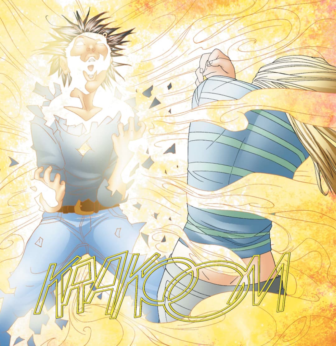 Karolina's solar energy destroys Topher after he bites her.