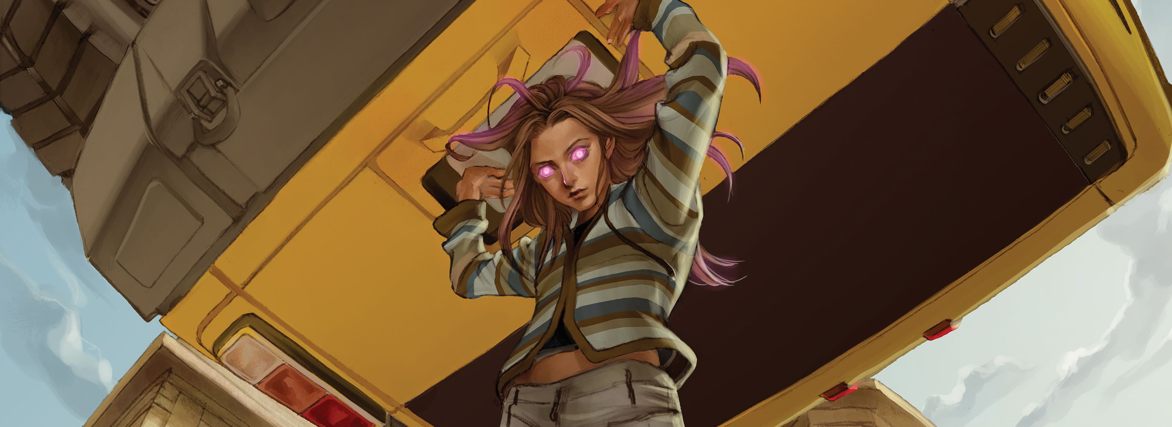 Molly Hayes lifting a car.