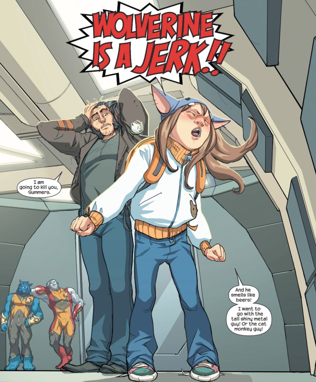 Molly Hayes calling Wolverine a jerk.