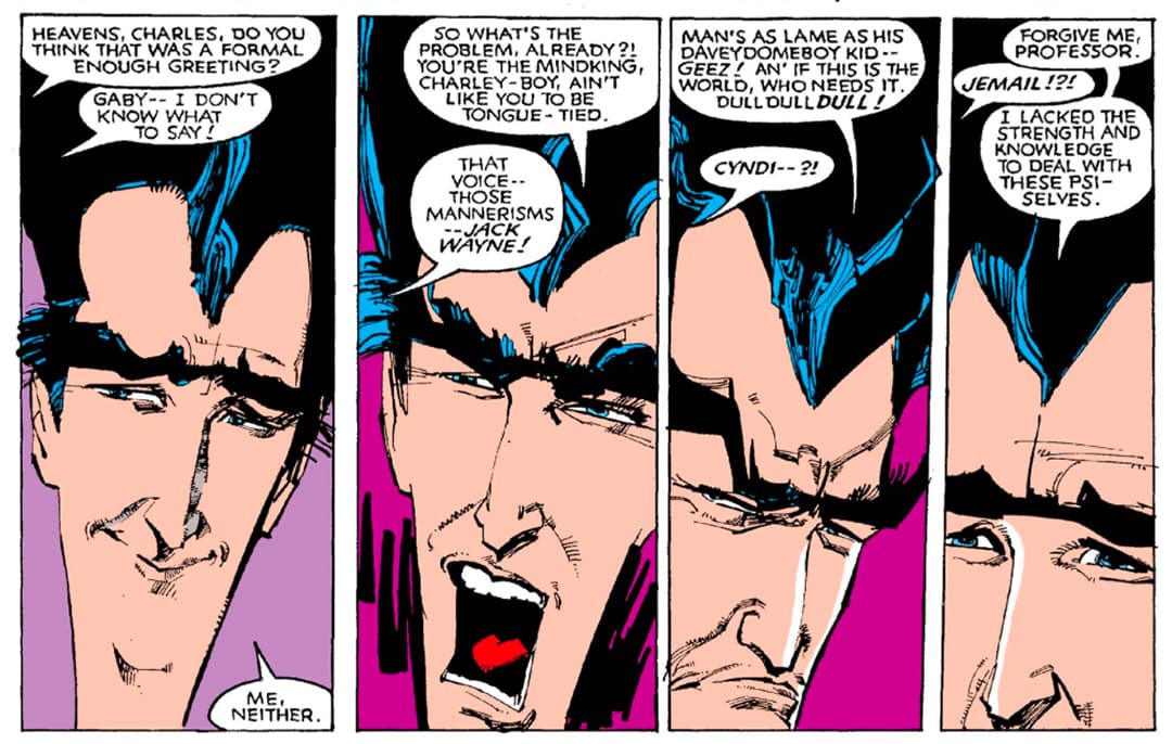 David exhibiting the personalities of Cyndi, Jack Wayne and Jemail