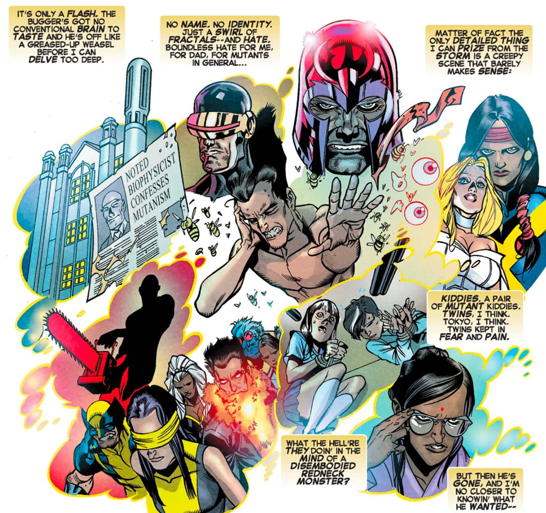 Some of the various personalities David has absorbed and that now live inside his mind