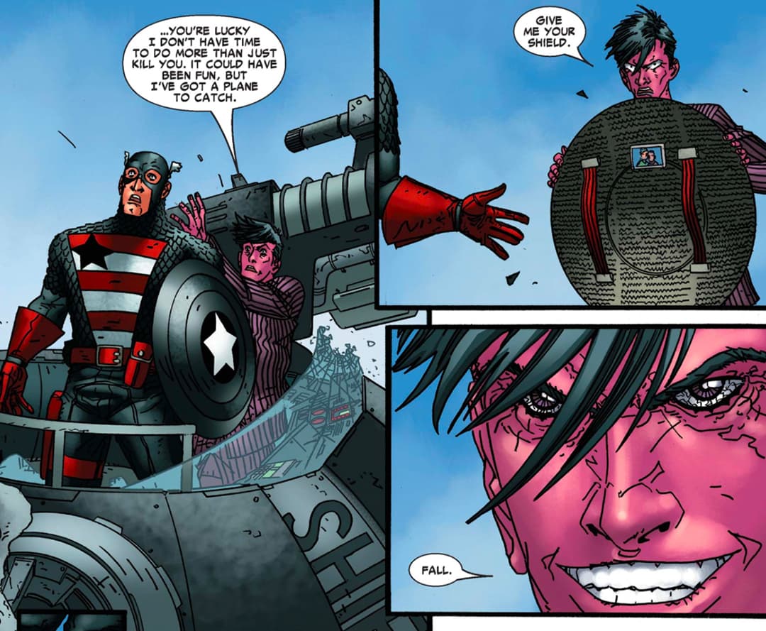 Purple Man using mind control on Captain America