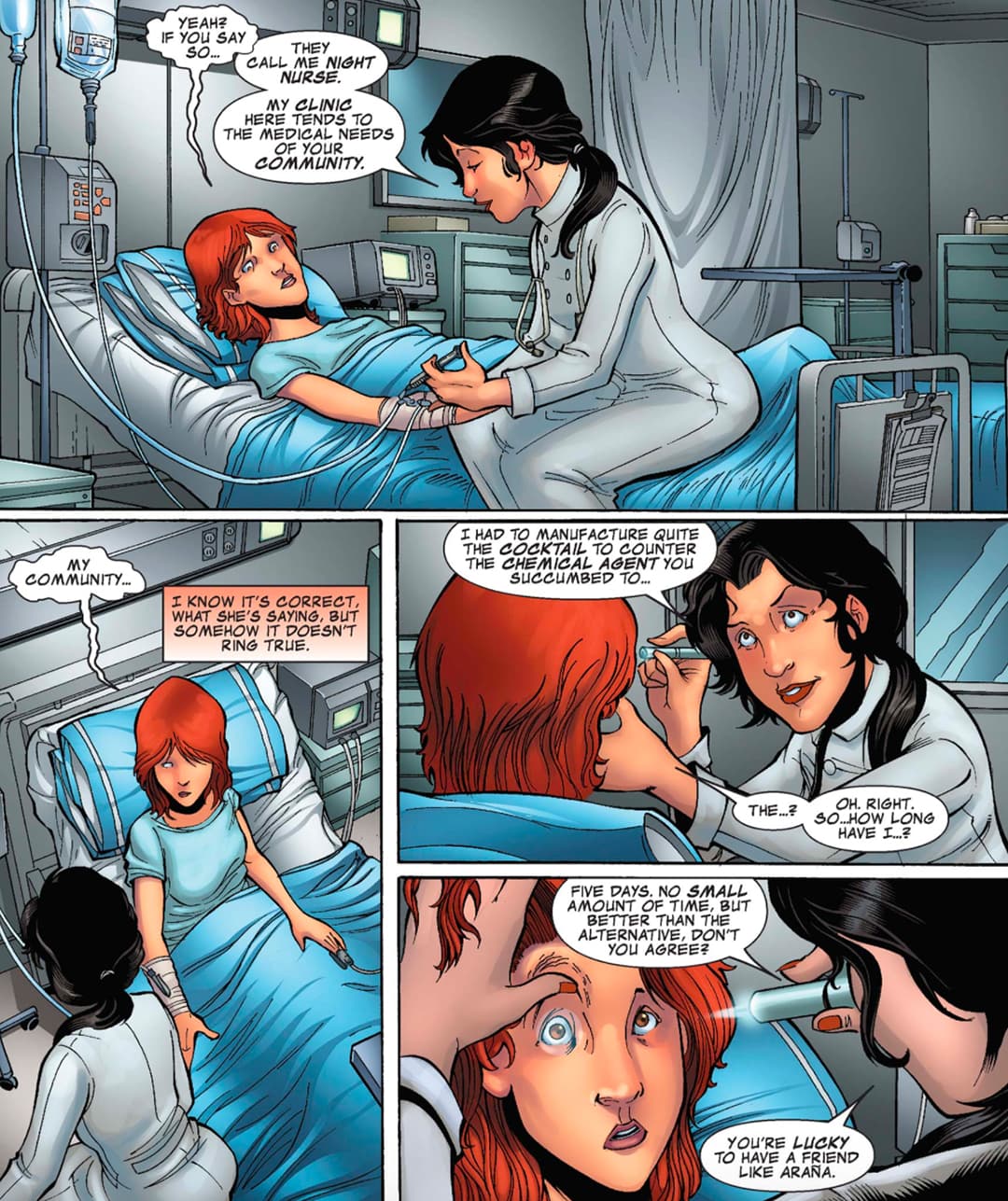 Linda treating a patient at her off the books clinic