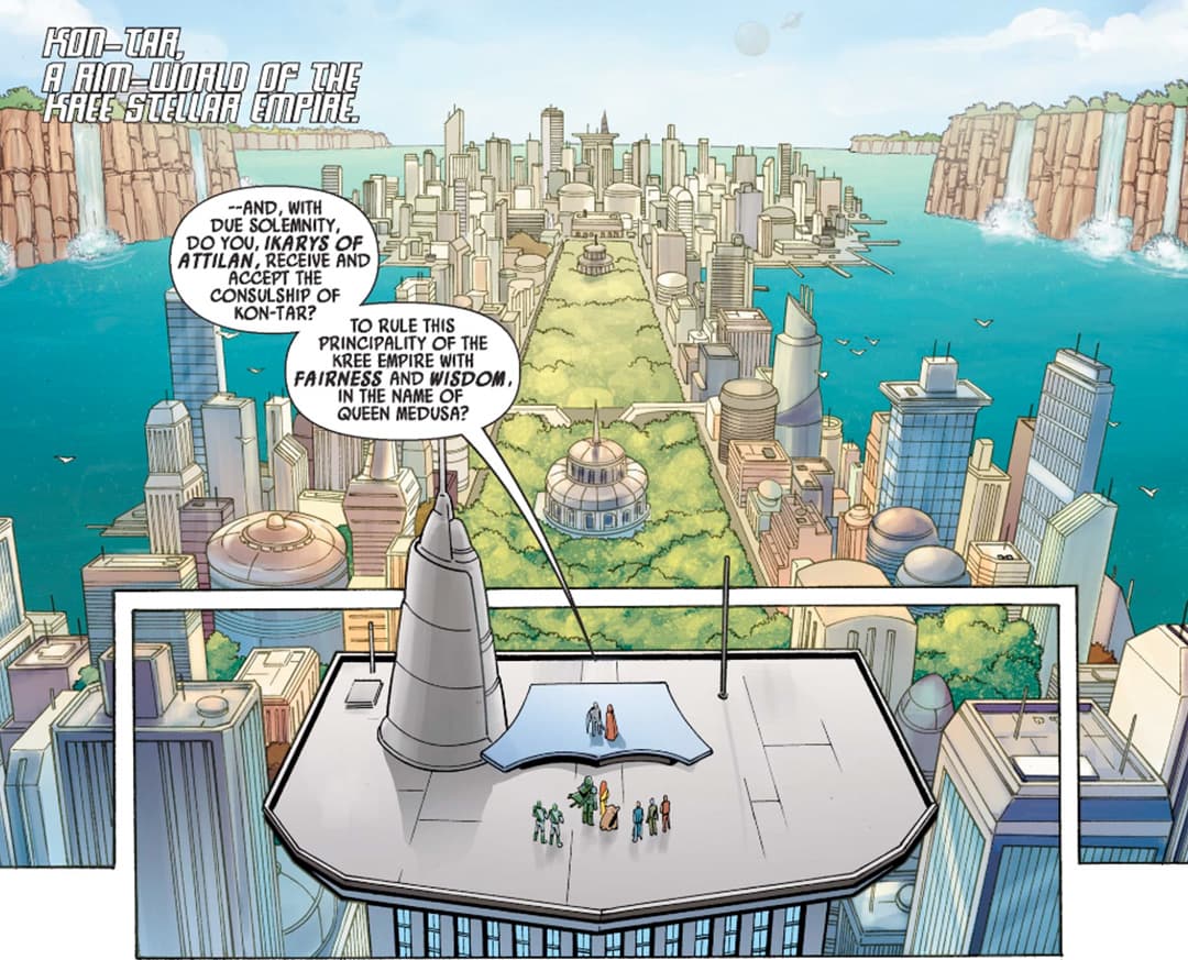 The Royal Family looking over Attilan