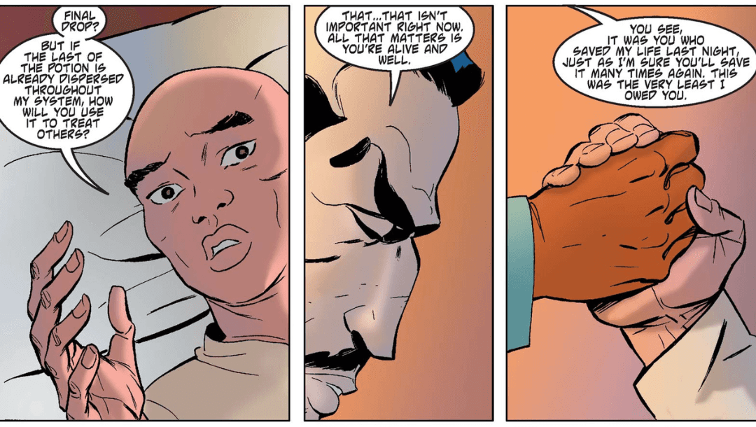 Wong awakes to find Oktid's Elixir in his bloodstream