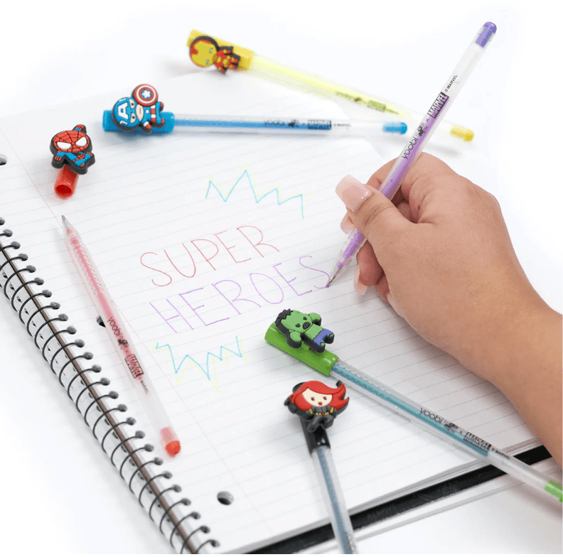 Yoobi x Marvel Avengers Gel Pens With Charms, 6 Pack