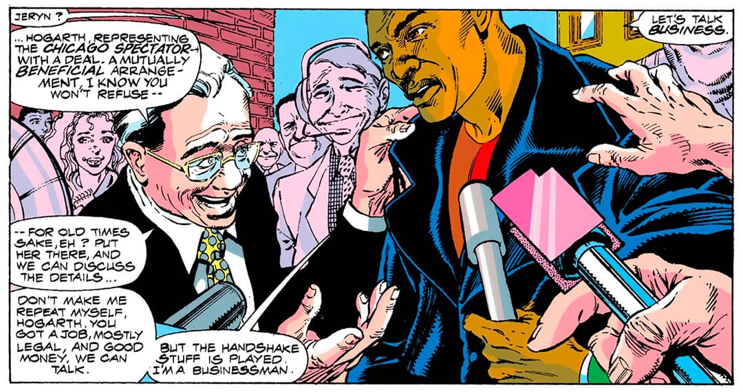 Jeryn and Luke talking business