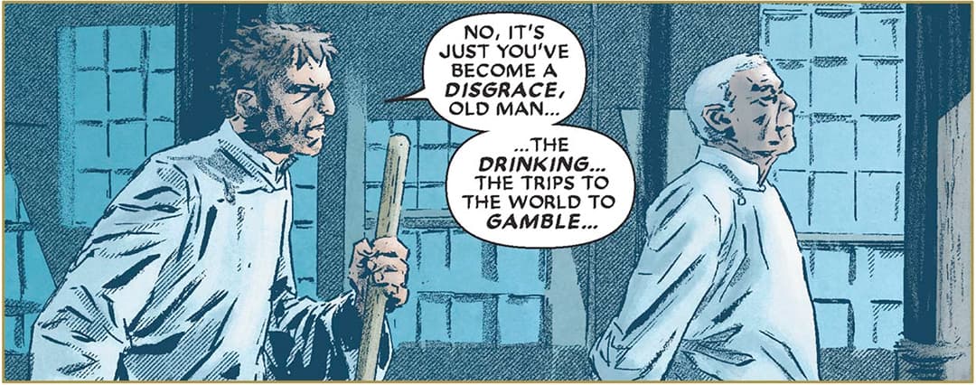 Stick clashes with Master Izo.