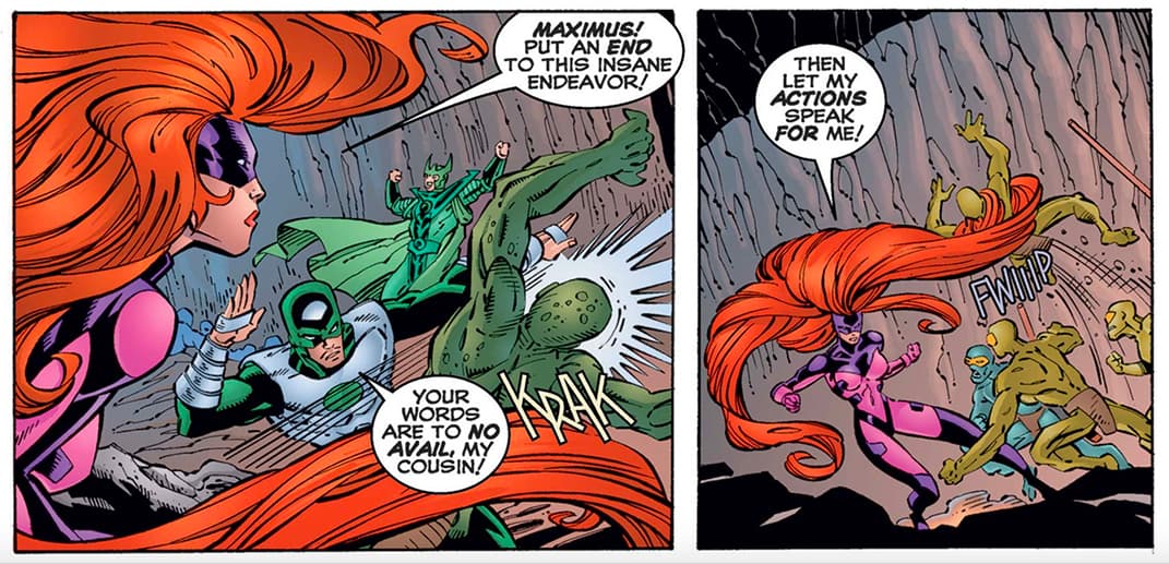 Medusa fighting Maximums with Karnak