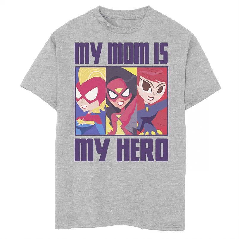 Marvel Mother's Day My Mom Is My Hero Panels Graphic Tee