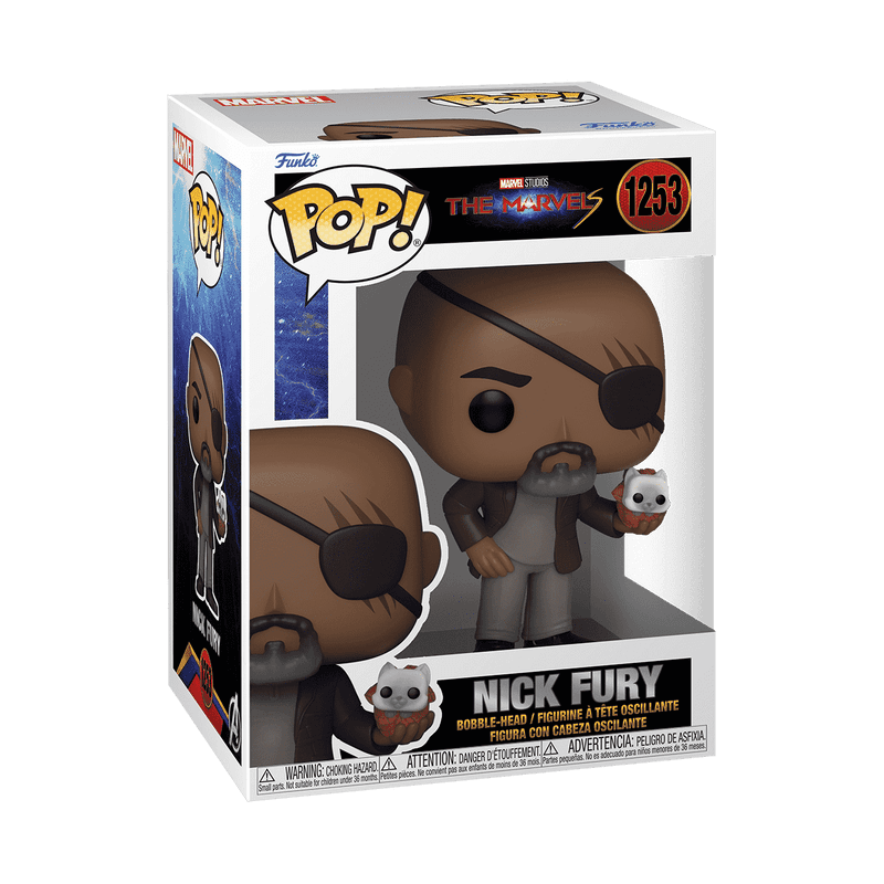 Shop it <a href=https://funko.com/pop-nick-fury-with-flerkitten/67640.html?gad_source=1&gclid=EAIaIQobChMIvIOgtpuLhAMVBQWtBh2aJg1-EAQYASABEgLEofD_BwE>here</a>