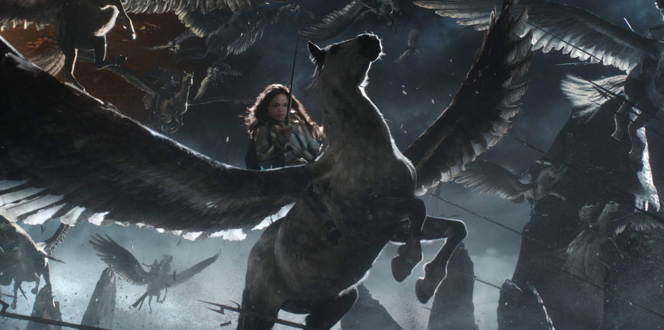 The Valkyrior fighting Hela