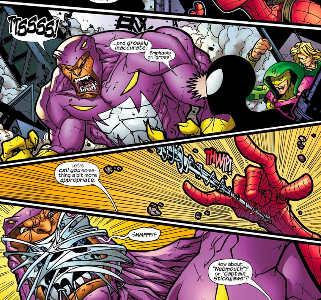 Cottonmouth fighting with Spider-Man