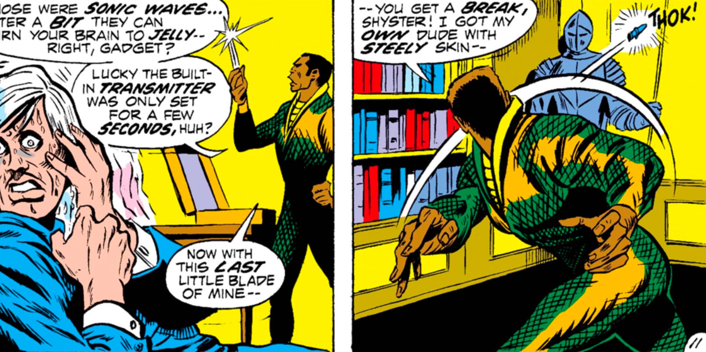 Diamondback throws a knife