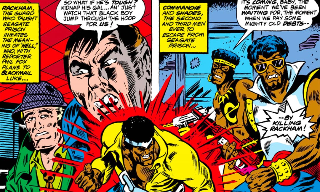 Shades teaming up with Comanche to fight Luke Cage