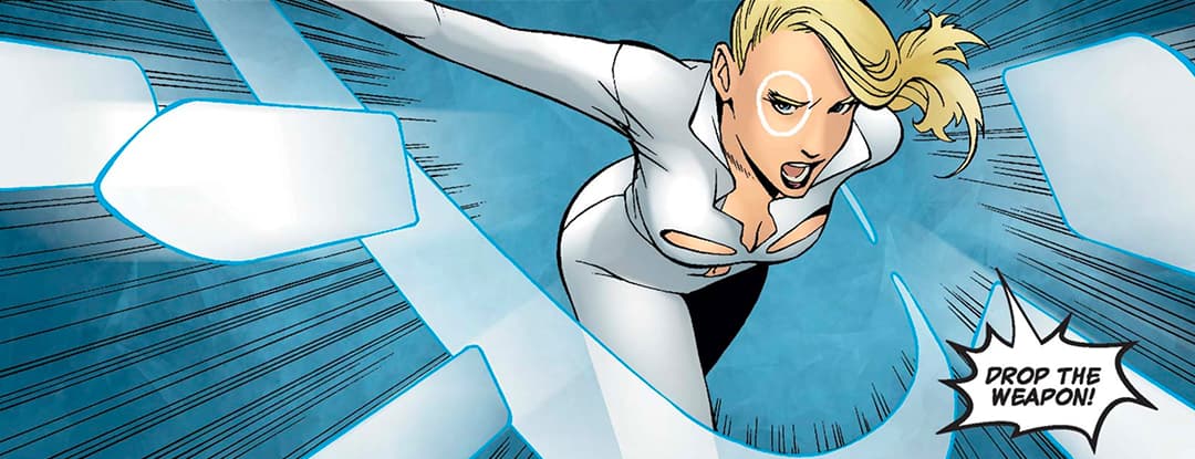 Dagger generates an excess of the psionic energy possessed by all living beings, which she can release as light, usually in the form of six-inch-long “light knives” fired from her fingers.