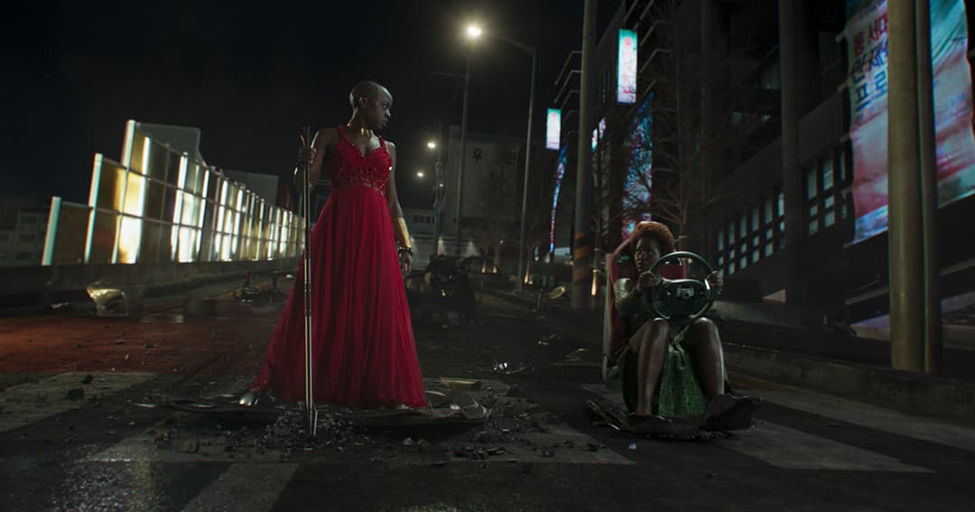 Nakia and Okoye on a mission.