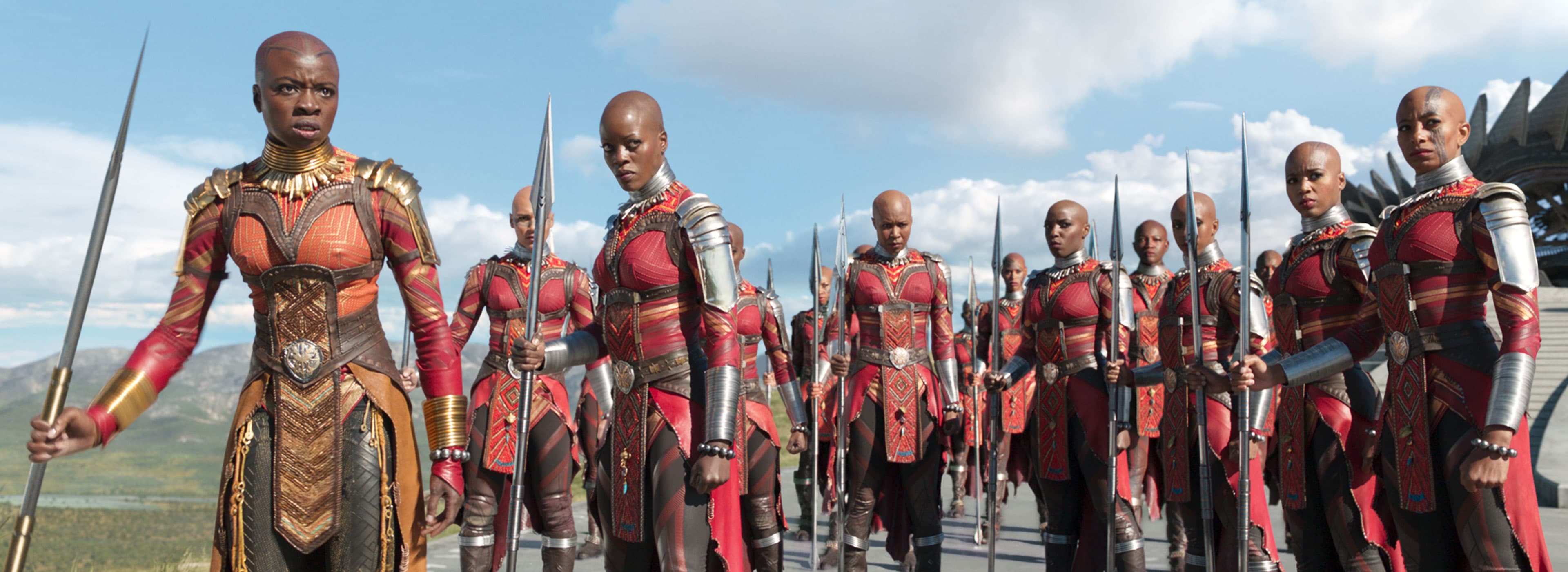 Okoye with the Dora Milaje