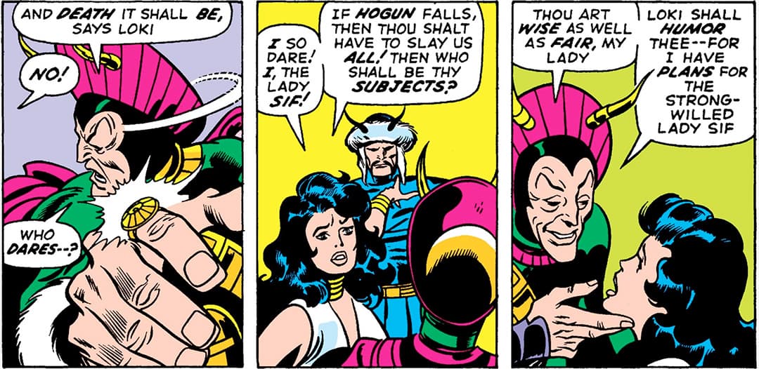 Sif convincing Loki to spare Hogun