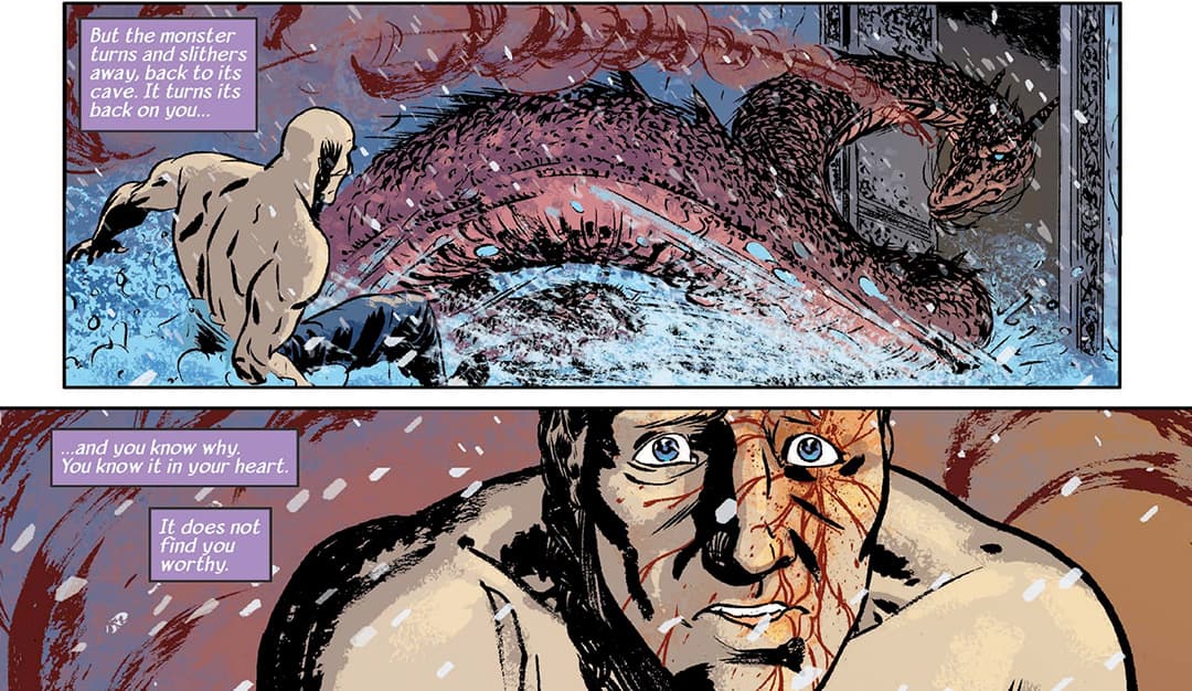 Steel Serpent faces Shou-Lao, who finds him unworthy and slithers back into its home.