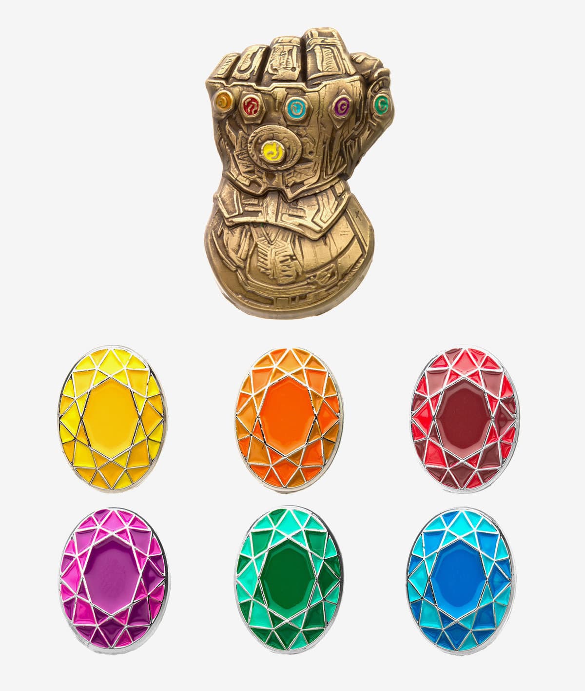 Avengers: Infinity War Infinity Gauntlet Enamel Pin Set / Hot Topic