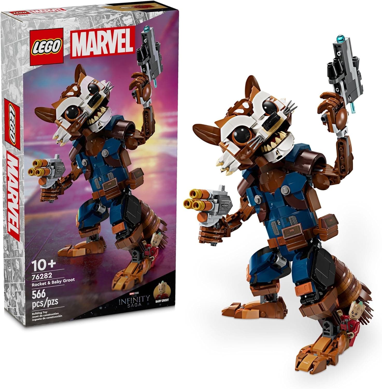 LEGO® Marvel Rocket & Baby Groot Minifigure, Guardians of The Galaxy Inspired Marvel Toy for Kids