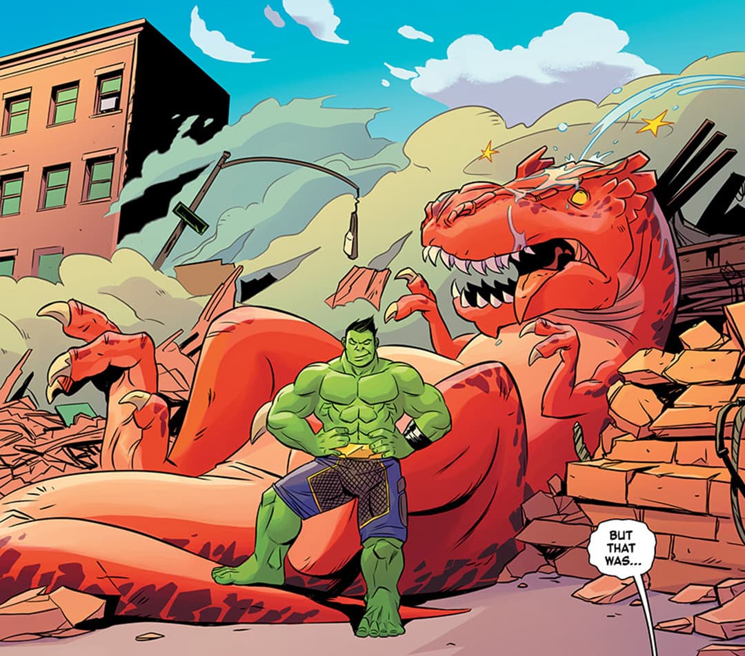 Devil Dinosaur and the totally awesome Hulk (Amadeus Cho)