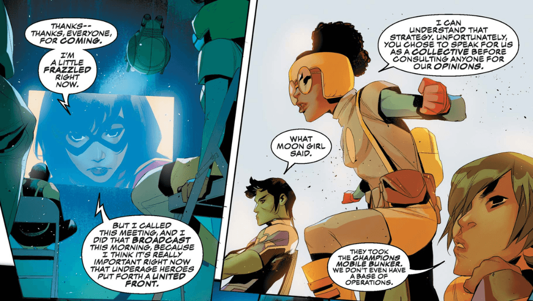 Lunella calling out Ms. Marvel's leadership decision