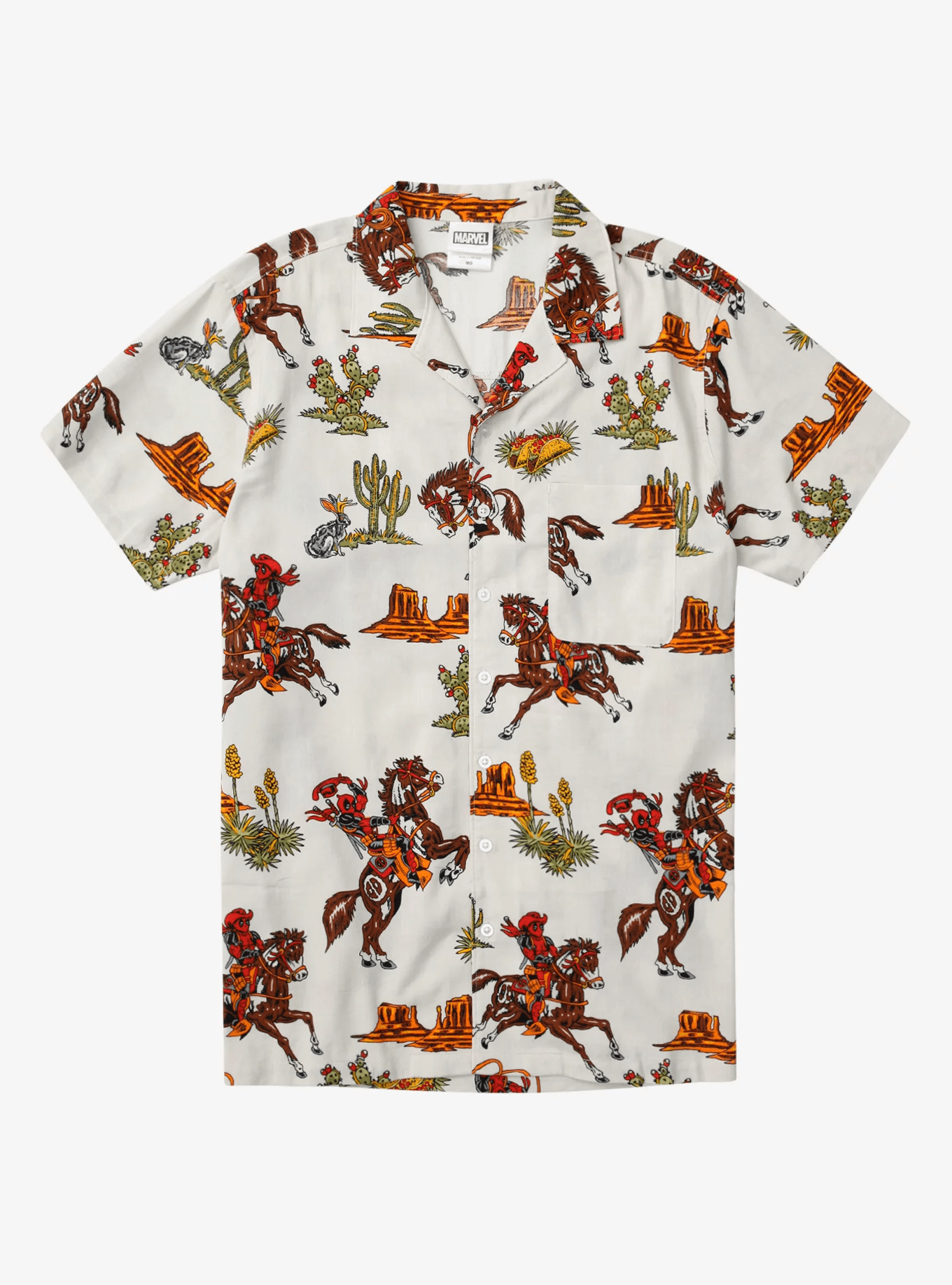 Deadpool Cowboy Allover Print Woven Button-Up / Box Lunch