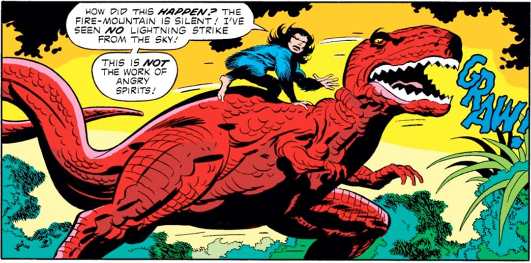 Devil Dinosaur roaring