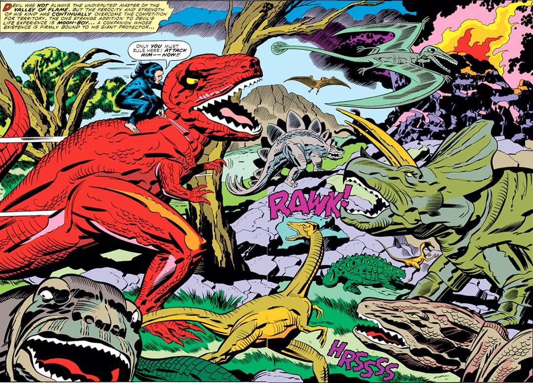 Devil Dinosaur among dinosaurs