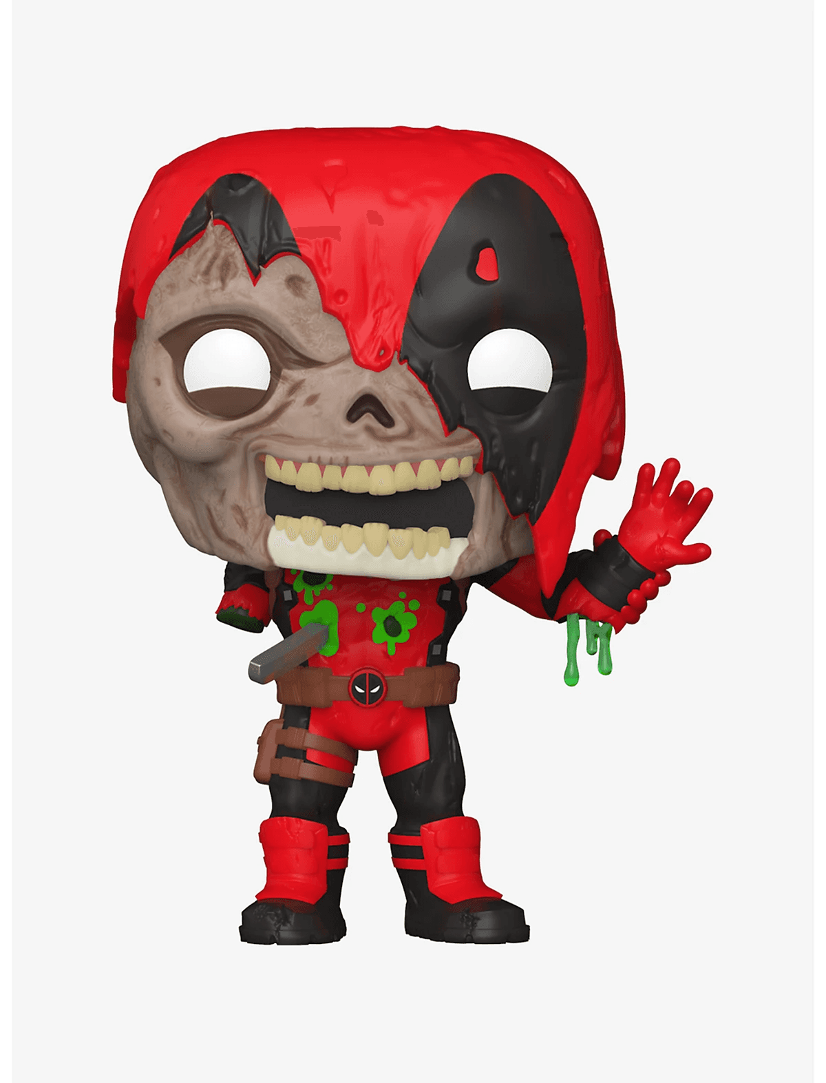 <a href=https://www.hottopic.com/product/funko-marvel-zombies-pop-marvel-deadpoolzombie-vinyl-bobble-head/13407696.html>Zombie Deadpool Funko Pop!</a> / Hot Topic