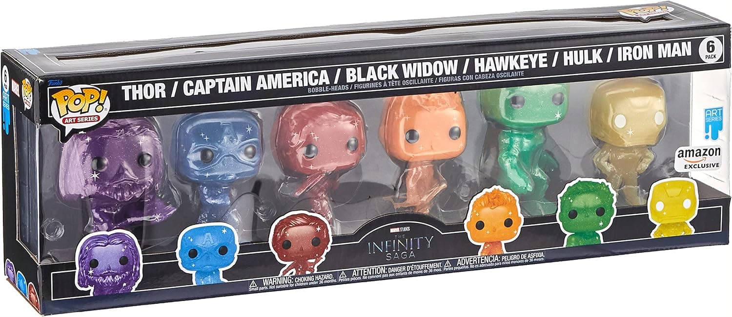 Funko POP! Artist Series: Marvel Infinity Saga - Avengers with Base (6 Pack) Amazon Exclusive, Multicolor, (57619)