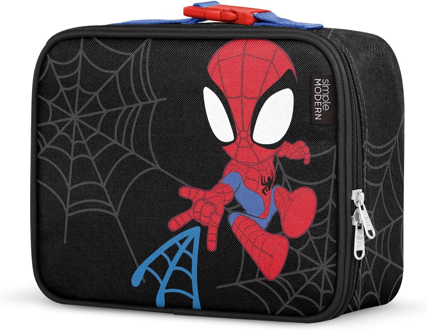 Simple Modern Marvel Kids Lunch Box for School | Reusable Insulated Lunch Bag for Toddler, Girl, and Boy | Meal Containers with Exterior & Interior Pockets | Hadley Collection | Spidey Kid