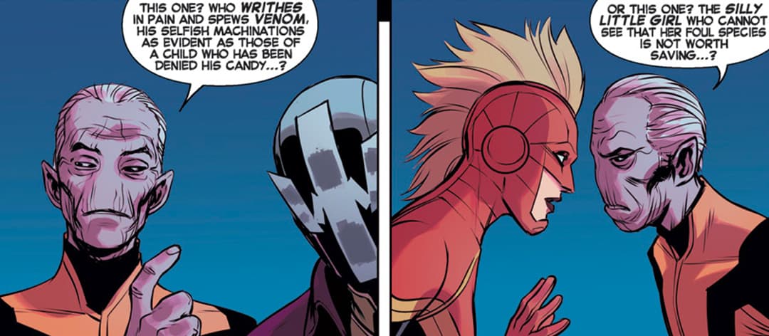 Ebony Maw taunts the Avengers.