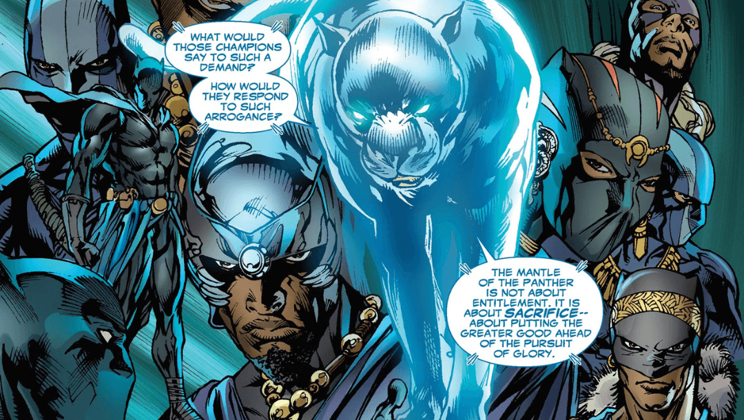 Black Panther communing with Panther God