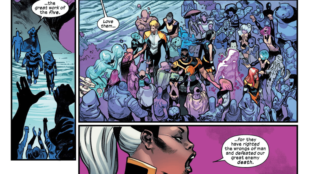 The Five are admired by mutants on Krakoa