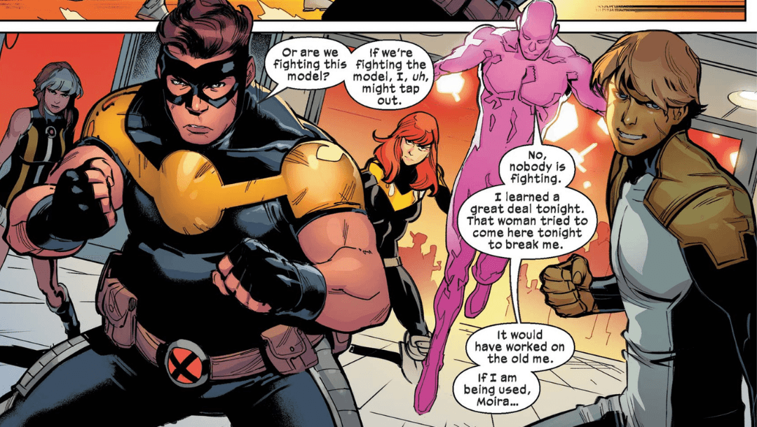 The Five prepare to fight Moira MacTaggert